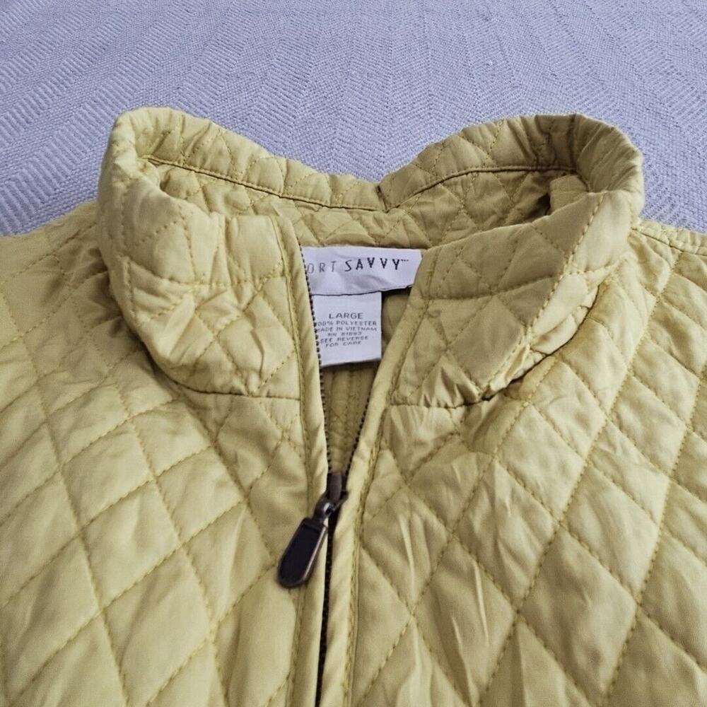 Sport‎ Savvy Sz Large Pistachio Green Diamond Quilted Women’s Zip-Up Vest Jacket - Picture 4 of 10